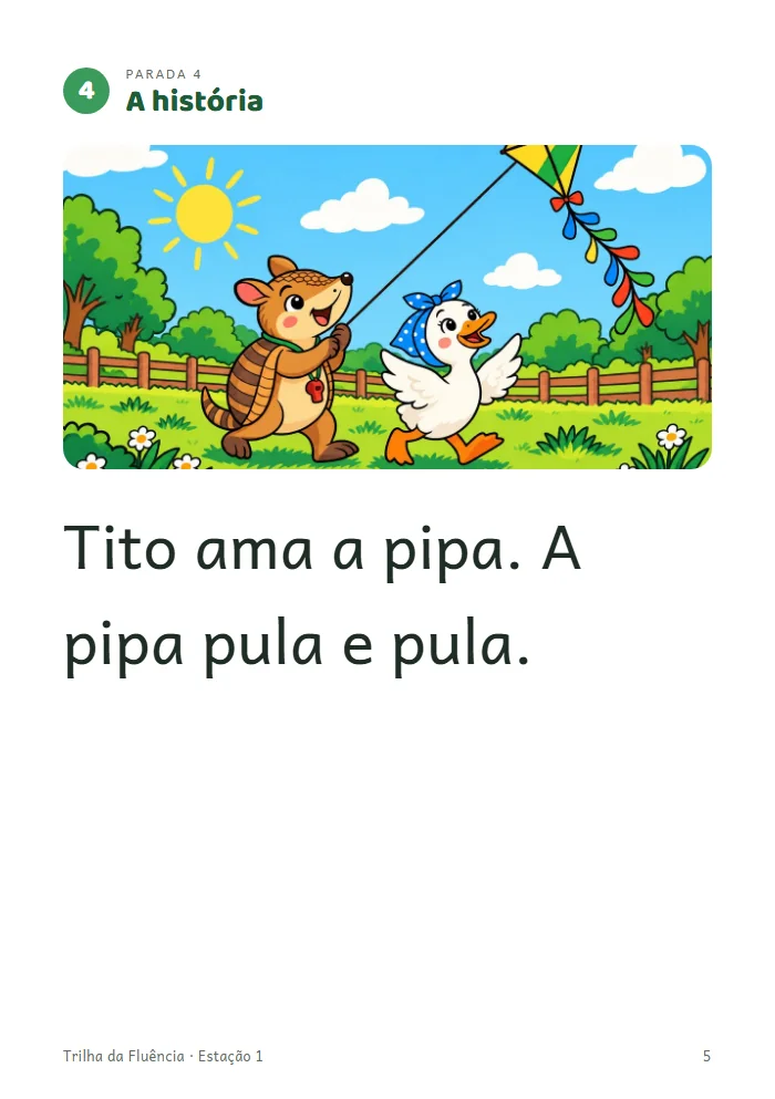 Página da história do livro 1